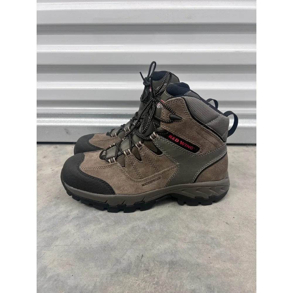 Red Wing Boots Men's US 9 Brown Grey Waterproof Ankle Leather Lace Up Outdoor